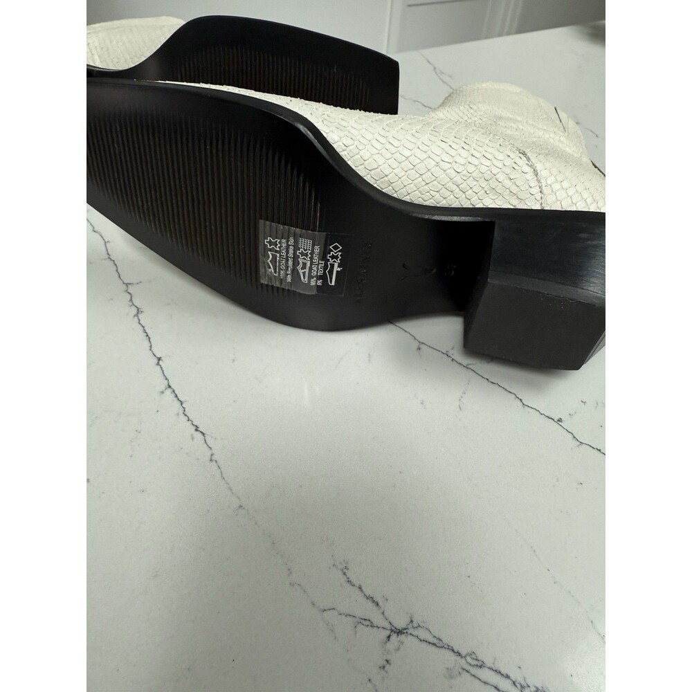 Women All Saints Pointed Toe Lenora White Snakes Skin Booties Size 37 brand New - Picture 9 of 16
